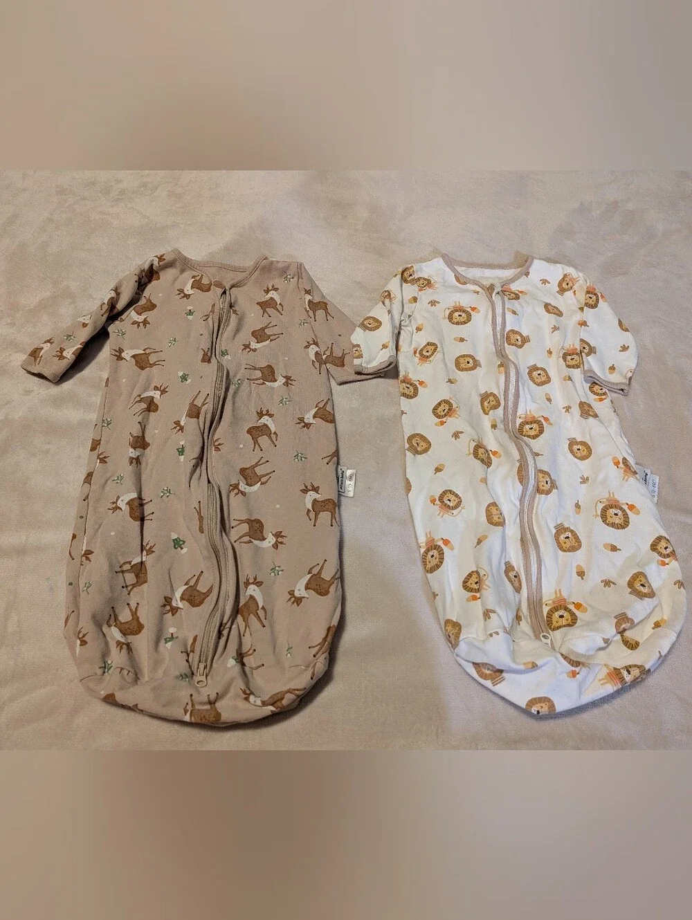 Miracle Baby Beige and Brown Deer Print Sleep Sack 0-6 Months Infant Swaddle